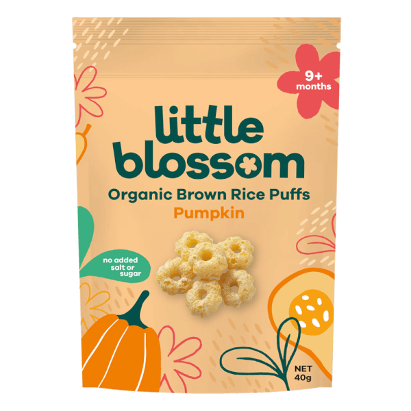 Combo 2 Bánh Puffs Gạo Lứt Hữu Cơ Little Blossom Vị Bí Ngô 40g