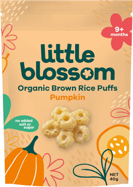 Bánh Puffs Gạo Lứt Hữu Cơ Little Blossom Vị Bí Ngô 40g