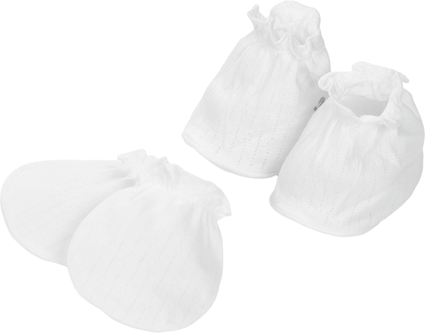 Bộ bao tay chân sơ sinh thun BA423027 (NB,Trắng)