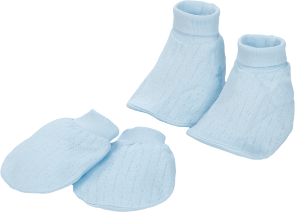Bộ bao tay chân sơ sinh bo BA423024 (NB,Xanh)