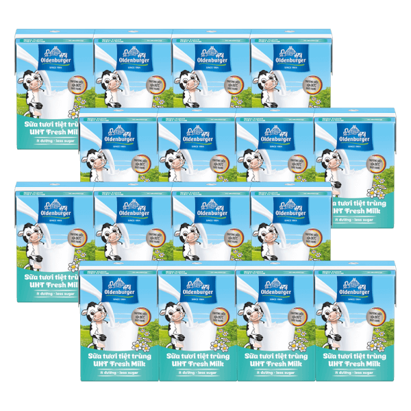 Combo 4 Sữa tươi tiệt trùng Oldenburger ít đường 110ml (lốc 4 hộp)