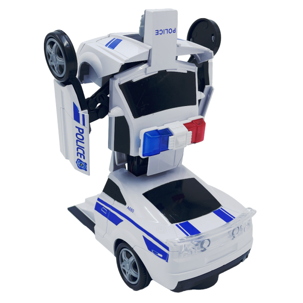 Đồ chơi xe cảnh sát biến hình robot có nhạc đèn YN213994 C401 (Trắng)