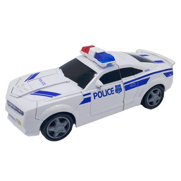 Đồ chơi xe cảnh sát biến hình robot có nhạc đèn YN213994 C401 (Trắng)