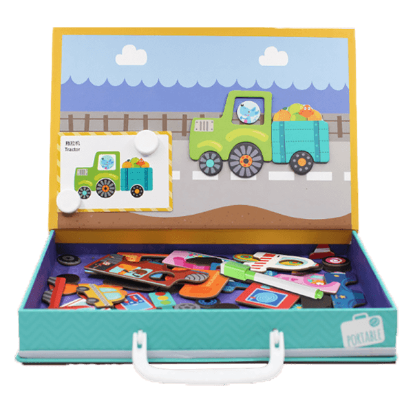 Hộp ghép hình cao cấp chủ đề phương tiện giao thông kèm thẻ hình và bảng vẽ RFD574536 C402