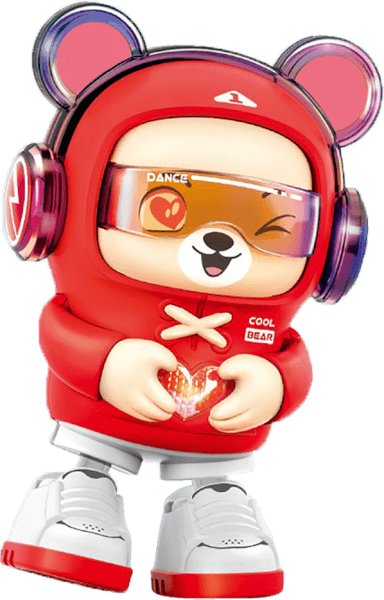 Chú gấu nhảy múa siêu ngầu có nhạc đèn RFD575217 C402 (Đỏ)