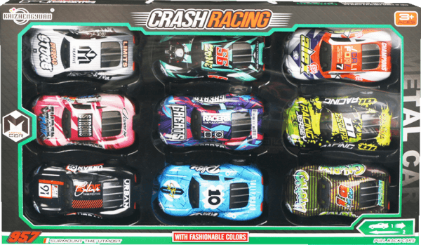 Bộ 9 xe đua mô hình đa màu chạy trớn HW23162153 C402