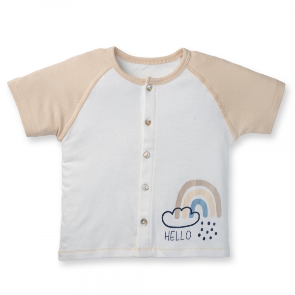 Set 2 Bộ kháng khuẩn Modal ngắn Cầu vồng Animo VD1023001 (0-24M,Beige)