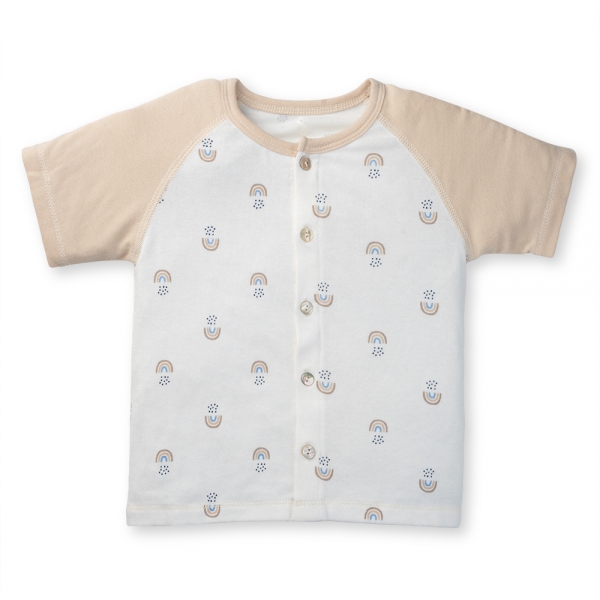 Set 2 Bộ kháng khuẩn Modal ngắn Cầu vồng Animo VD1023001 (0-24M,Beige)