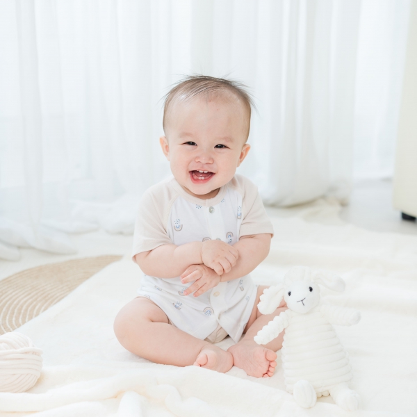 Set 2 Bộ kháng khuẩn Modal ngắn Cầu vồng Animo VD1023001 (0-24M,Beige)