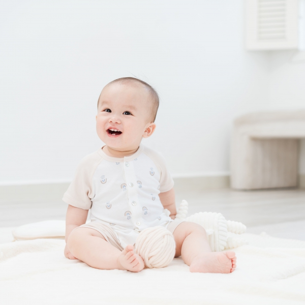 Set 2 Bộ kháng khuẩn Modal ngắn Cầu vồng Animo VD1023001 (0-24M,Beige)