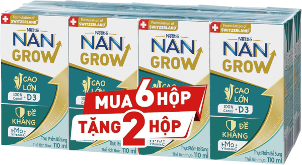 Thực phẩm bổ sung Nestlé NANGROW 6 (8x110ml) Mua 6 tặng 2