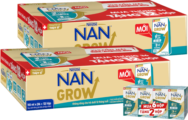 Combo 2 thùng thực phẩm bổ sung Nestlé NANGROW 6 (8x110ml) Mua 6 tặng 2