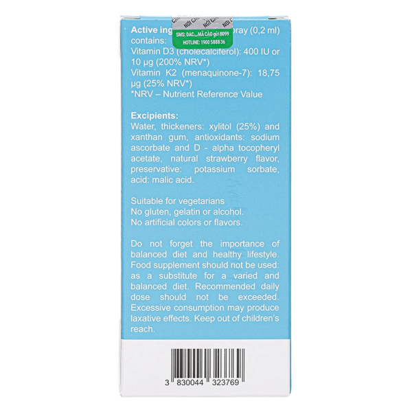 Thực phẩm bảo vệ sức khỏe Dimao Pro Oral Spray D3 K2