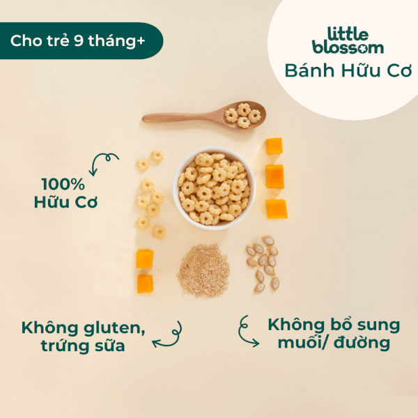 Combo 2 Bánh Puffs Gạo Lứt Hữu Cơ Little Blossom Vị Bí Ngô 40g