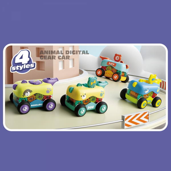 Bộ 2 xe ô tô chaỵ trớn bánh răng ngộ nghĩnh kèm còi CY529555 C401