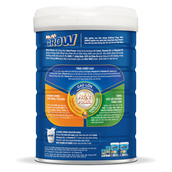 Sữa Nuvi Grow 2+ 900g (Trên 2 tuổi)