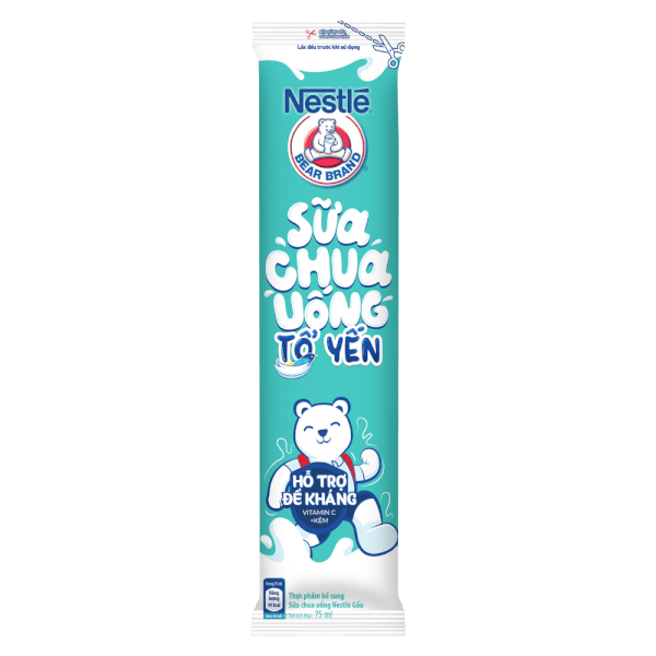 Thực phẩm bổ sung Sữa chua uống Nestle Gấu, thùng 28 gói 75ml