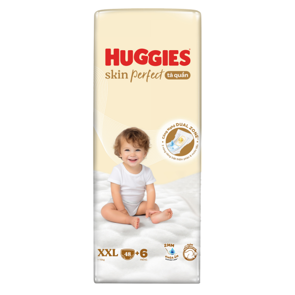 Combo 4 Tã quần Huggies SkinPerfect Pants (XXL, >15kg, 48+6 miếng) (giao bao bì ngẫu nhiên)