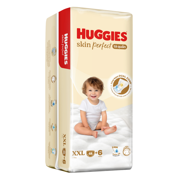 Combo 4 Tã quần Huggies SkinPerfect Pants (XXL, >15kg, 48+6 miếng) (giao bao bì ngẫu nhiên)