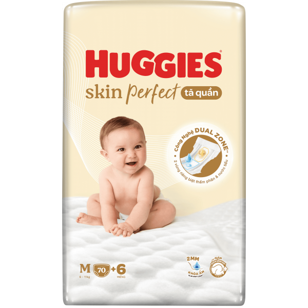 Tã quần Huggies SkinPerfect Pants (M, 6-11kg, 70+6 miếng) (giao bao bì ngẫu nhiên)