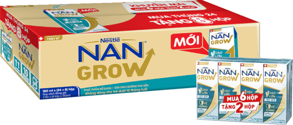 Thùng thực phẩm bổ sung Nestlé NANGROW 4 (8x180ml) Mua 6 tặng 2