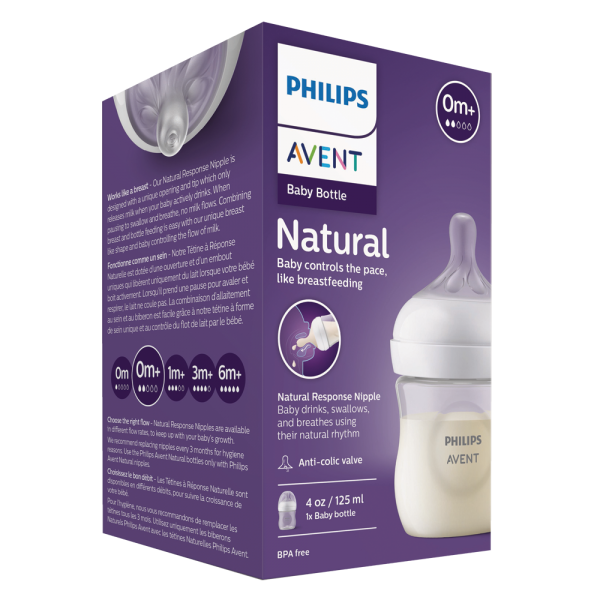 Bình sữa Philips Avent mô phỏng tự nhiên 125ml mẫu mới (SCY900/01, 0M+)