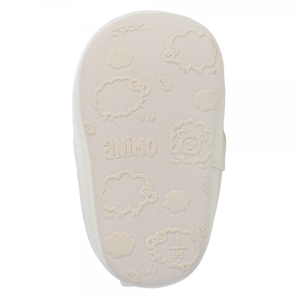 Giày sơ sinh thấp cổ Animo A2404_MN001 (9-11,Màu be)