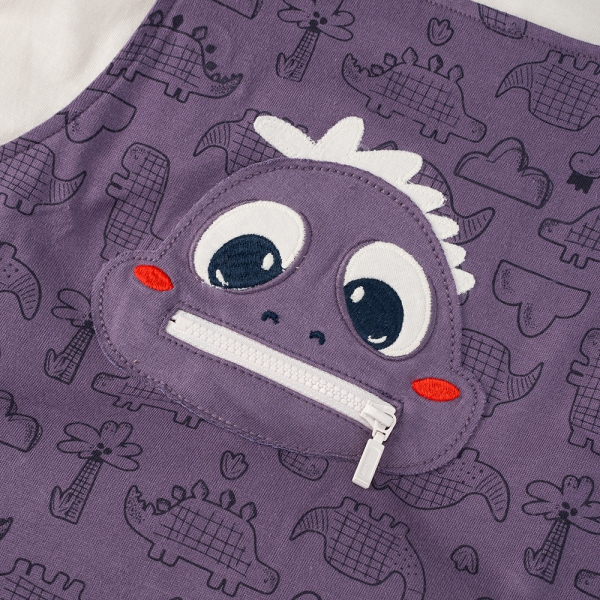 Bộ yếm bé trai ngắn Dino Animo HN0524001 (9M-4Y,Kem phối tím)