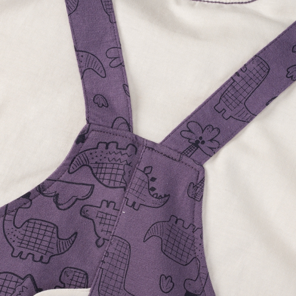 Bộ yếm bé trai ngắn Dino Animo HN0524001 (9M-4Y,Kem phối tím)