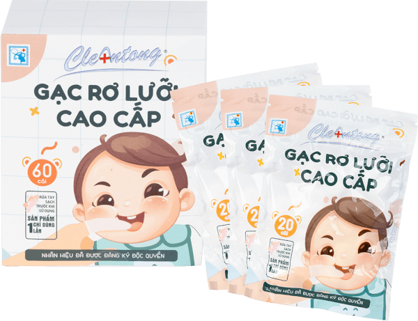 Gạc rơ lưỡi cao cấp CleAntong (PE, 60 cái/hộp)
