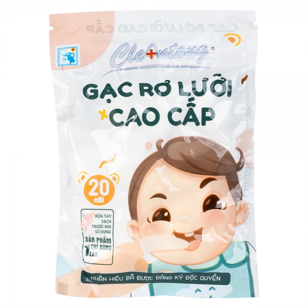 Gạc rơ lưỡi cao cấp CleAntong (PE, 20 cái/túi)