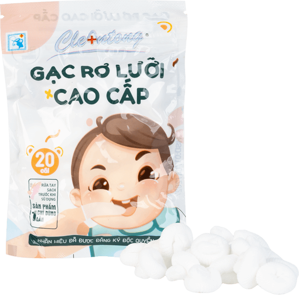 Gạc rơ lưỡi cao cấp CleAntong (PE, 20 cái/túi)