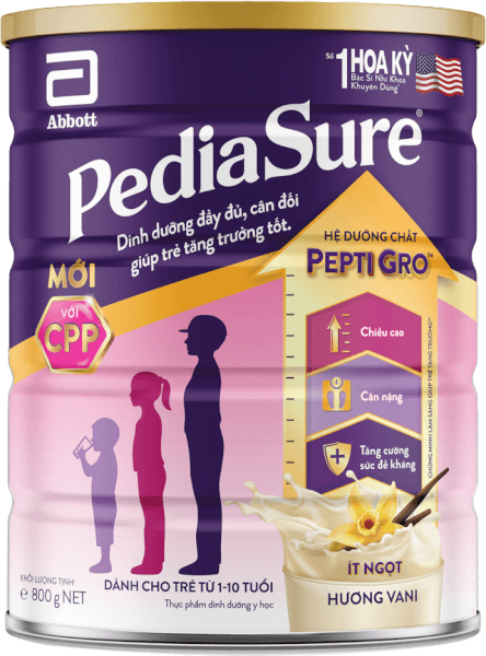 Thực phẩm dinh dưỡng y học cho trẻ 1-10 tuổi: Pediasure vani 800g (mẫu cũ: 850g)