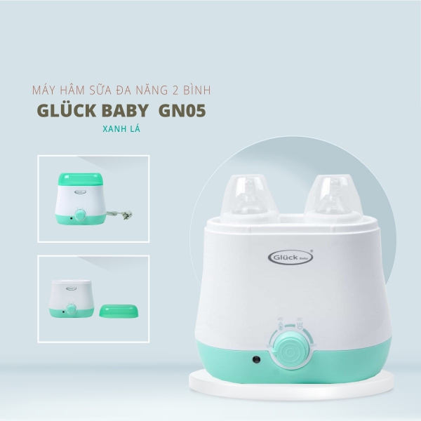 Máy hâm sữa 2 bình Gluck GN05 Xanh da trời (giao màu ngẫu nhiên)