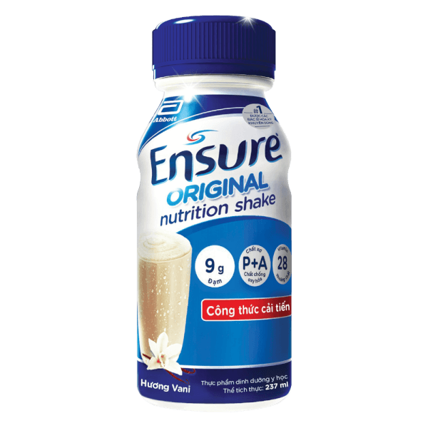 Thực phẩm dinh dưỡng y học Ensure dạng lỏng hương vani 237ML - Lốc 6 chai