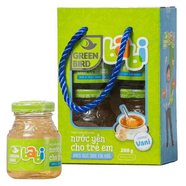 Nước yến sào cho trẻ em Green Babi hương Vani 72g - Lốc 4