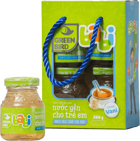 Nước yến sào cho trẻ em Green Babi hương Vani 72g - Lốc 4