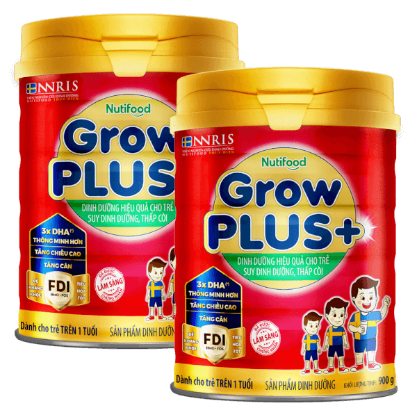Combo 2 lon sữa GrowPLUS+ Đỏ 900g (từ 1 tuổi)