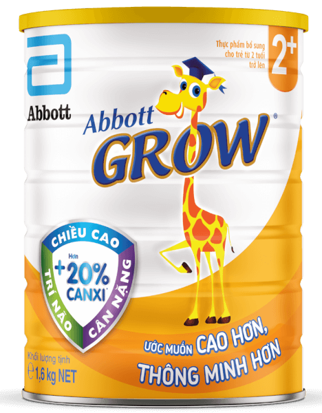 Sữa Abbott Grow 2+ 1,6kg (trên 2 tuổi) (tên cũ: Abbott Grow 4 1,7kg, giao bao bì ngẫu nhiên)