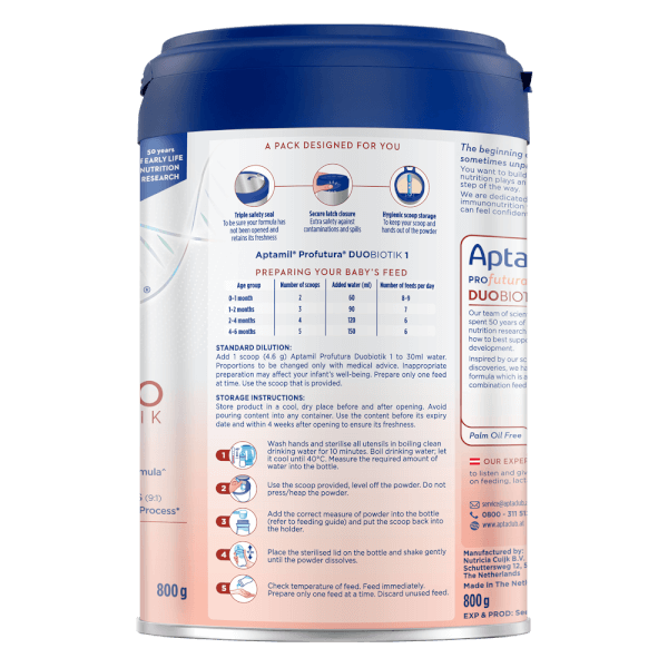 Sữa Aptamil Profutura Duobiotik 1 800g (0-6 tháng)