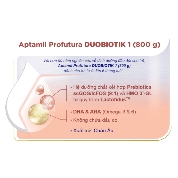Sữa Aptamil Profutura Duobiotik 1 800g (0-6 tháng)