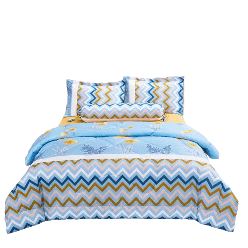 Bộ 5 món drap, áo gối và mền chần Stefani B2201_NH008 (180x200+25cm)