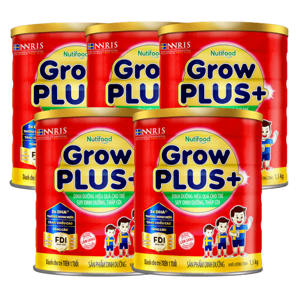 Combo 5 Sữa GrowPlus+ Đỏ 1,5kg (từ 1 tuổi)