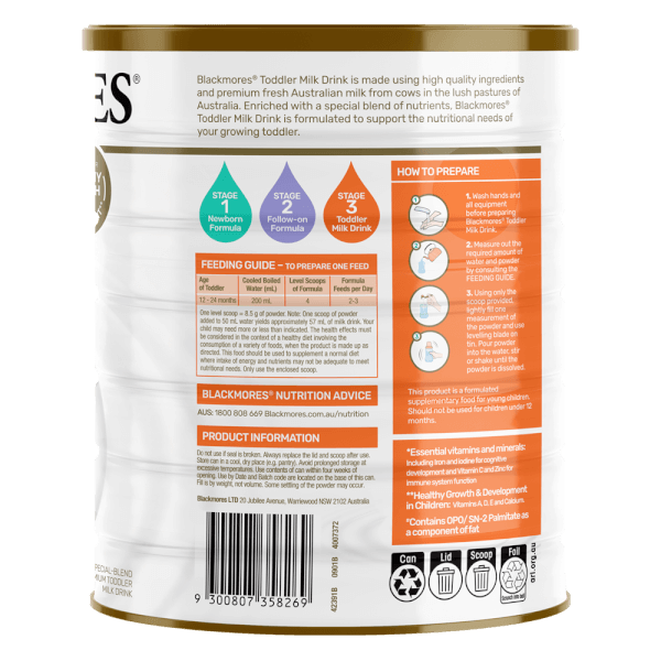 Sữa Blackmores Toddler Số 3 900g (từ 1 tuổi)