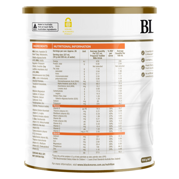 Sữa Blackmores Toddler Số 3 900g (từ 1 tuổi)