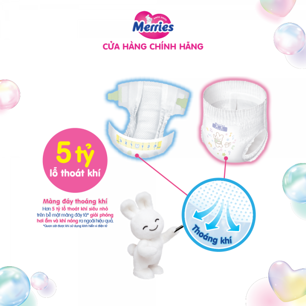 Combo 2 Tã quần Merries (M, 6-11kg, 52 miếng)
