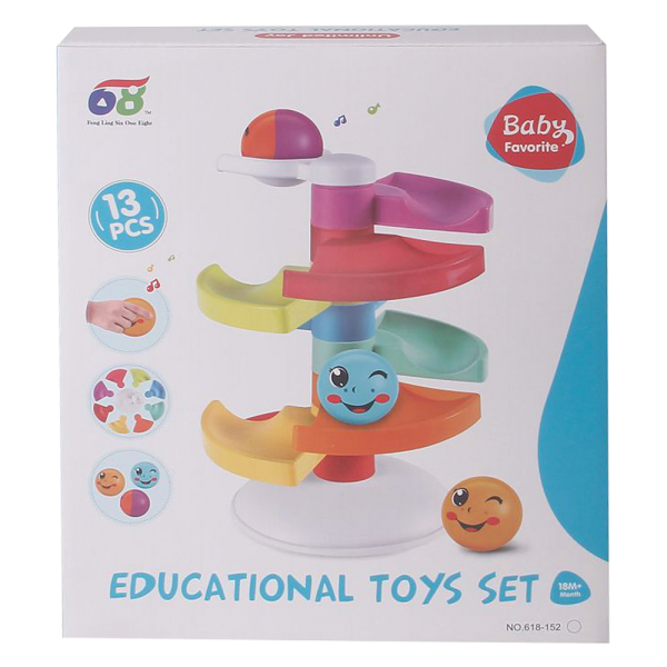 Đồ chơi giáo dục ghép hình cầu trượt và thả bóng lăn mặt cười RFD577192 C404