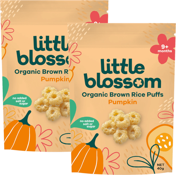 Combo 2 Bánh Puffs Gạo Lứt Hữu Cơ Little Blossom Vị Bí Ngô 40g