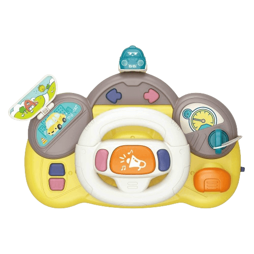 Đồ chơi vô lăng lái xe có nhạc đèn kèm dây gắn linh hoạt LH16879788 C404 (Vàng)