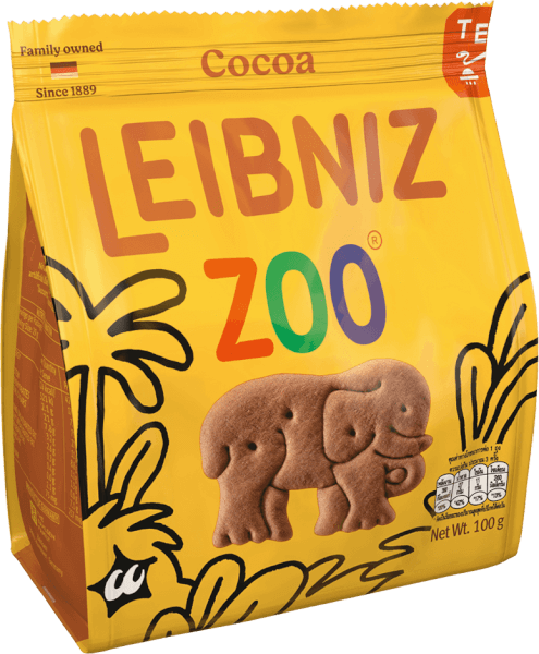 Bánh qui ca cao hình thú rừng nhiệt đới Bahlsen Zoo  100g